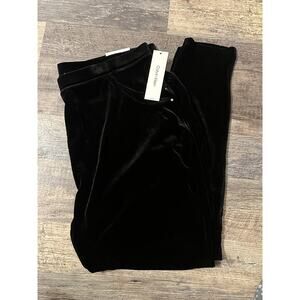 Calvin Klein Womens Black Solid Stretch Velour Velvet Leggings Pants Size 3X NWT